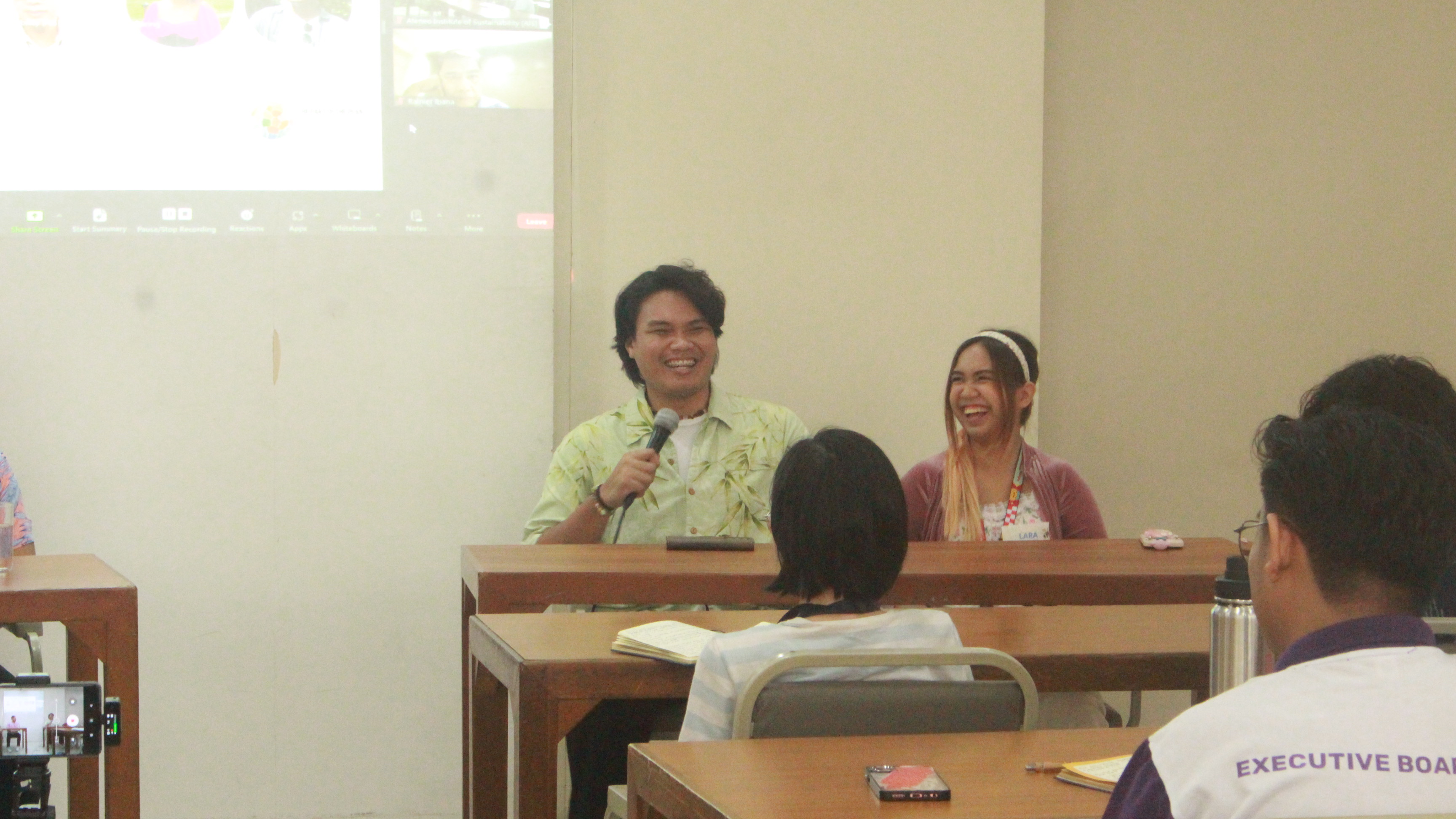  Invited panel speakers from varied sectors of the university shared their experience and insights on biodiversity initiatives inside the campus. Photo by Emirozz Labaria.