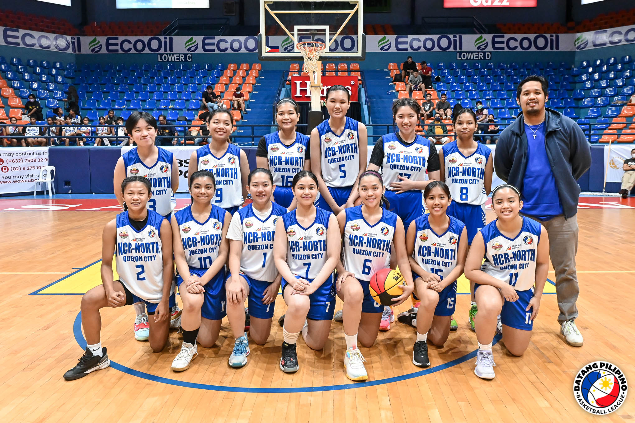 The NCR-North Girls’ Basketball Team. Front row from left: Enchang (not from ASHS), Jill Dungca, Princess (not from ASHS), Pia Ramirez, Lauren Lopez, Carissa Evangelista, Monique (not from ASHS); back row from left: Kate Quiambao, Nadz Acul-Acul, Hazel Borlagdan, Ice Alcantara, Mika Tiu, Ariana Reyes, Jopet Coronado