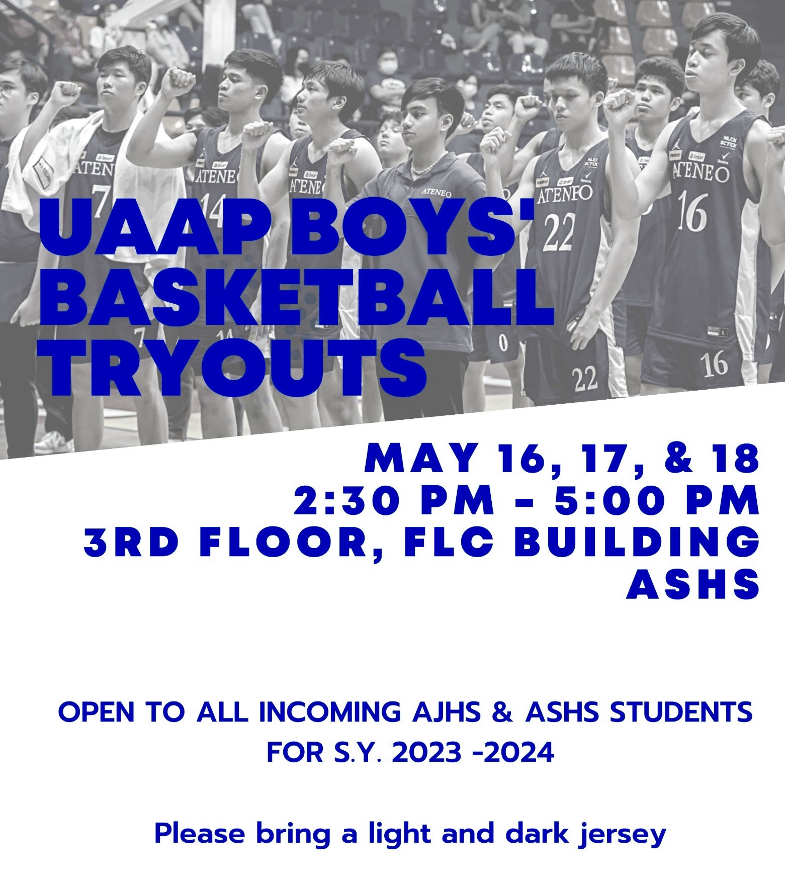 UAAP Boys' Basketball Tryouts on 16, 17, 18 May 2023 