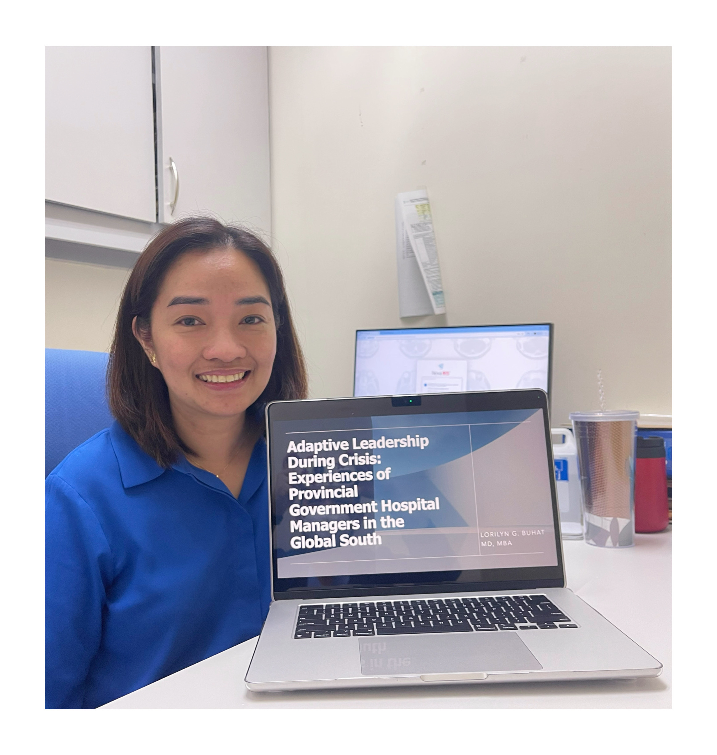 Latte with her dissertation on adaptive leadership