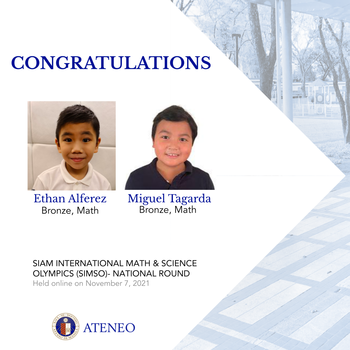 Ethan Alferez (left), Miguel Tagarda