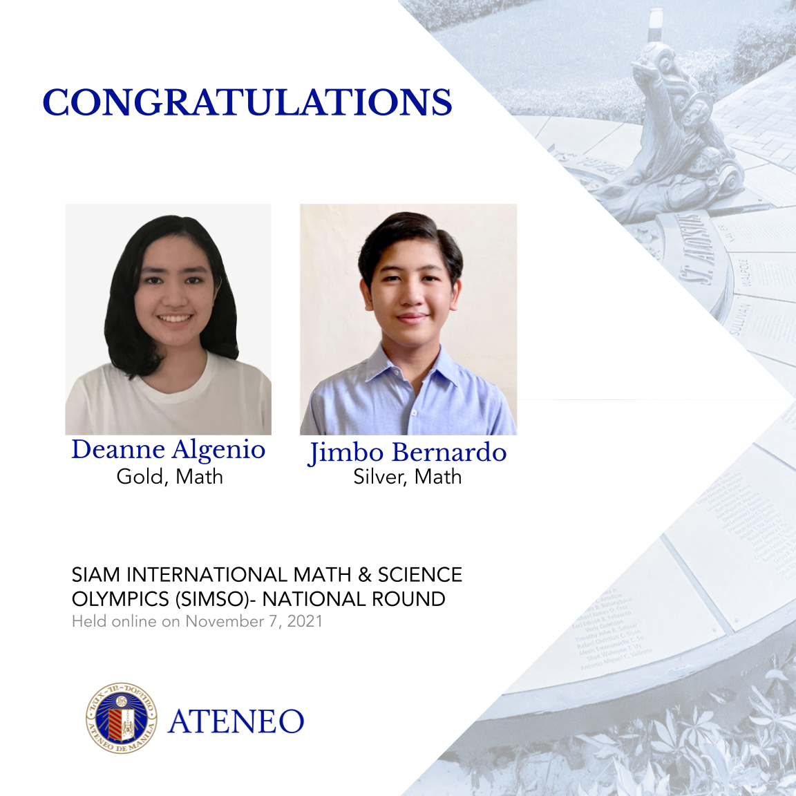 Deanne Algenio (left), Jimbo Bernardo