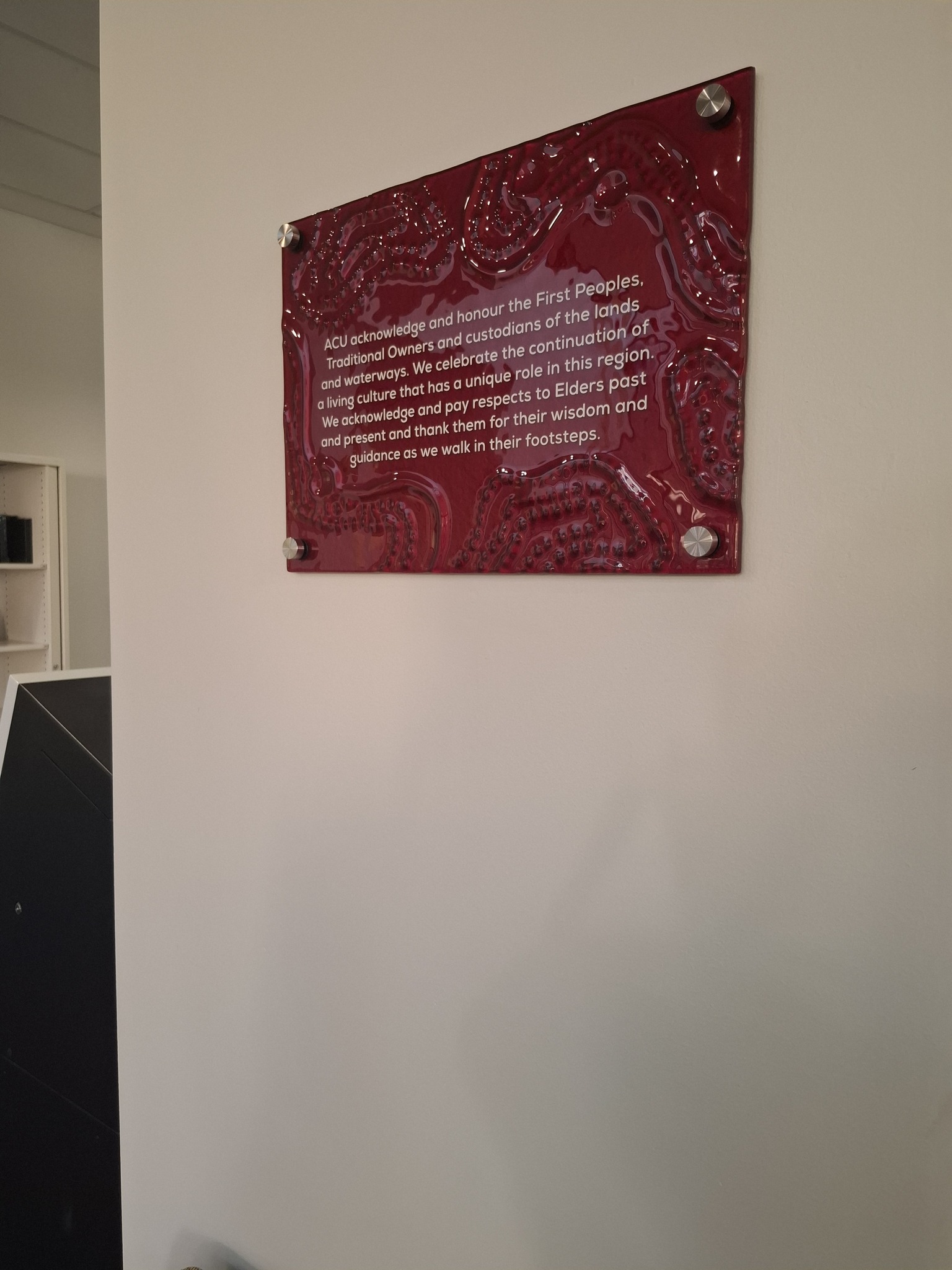 Plaque in the Australian Catholic University