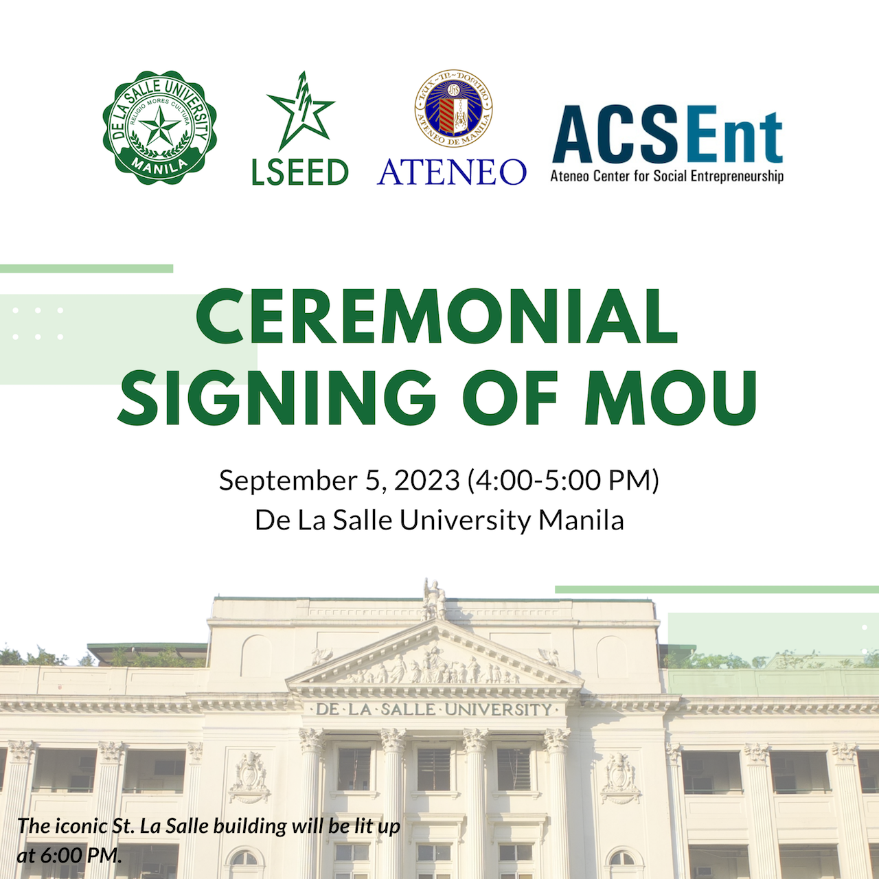 MOU signing with De La Salle