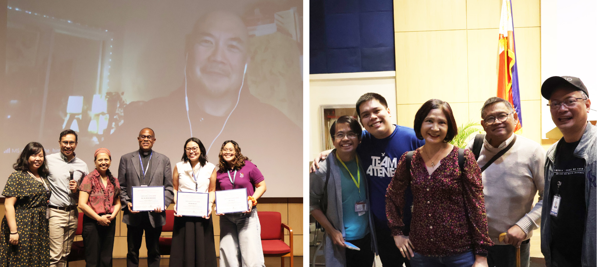 Certificates of Appreciation and ADMU TD faculty
