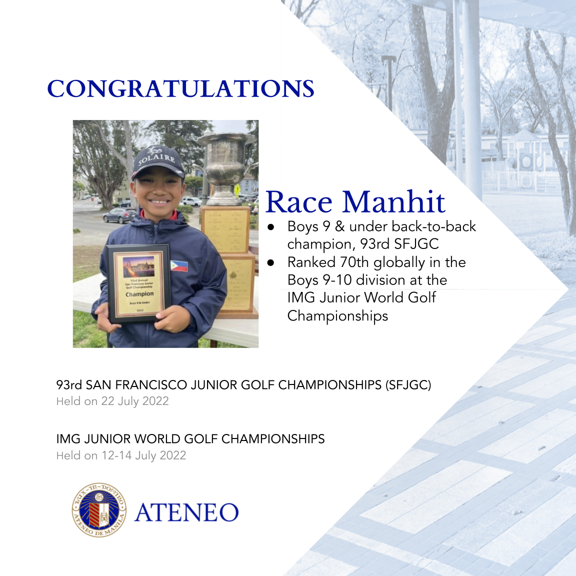 Race Manhit is back-to-back champ of the 93rd San Francisco Junior Golf Championships