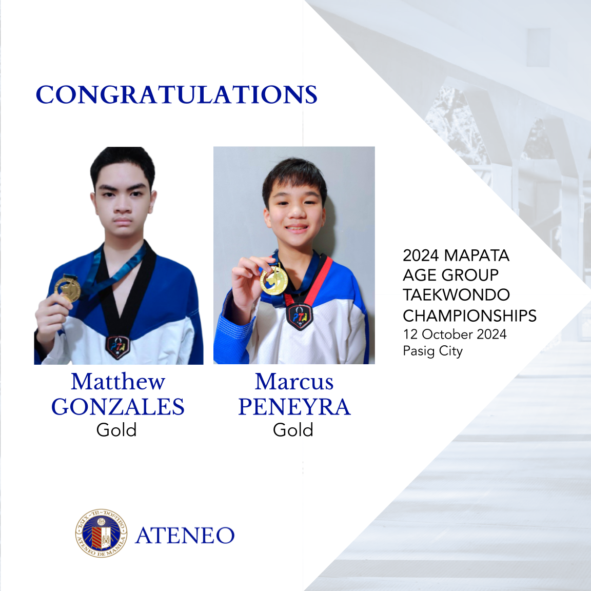 AJHS gold medalists Gonzales and Peneyra