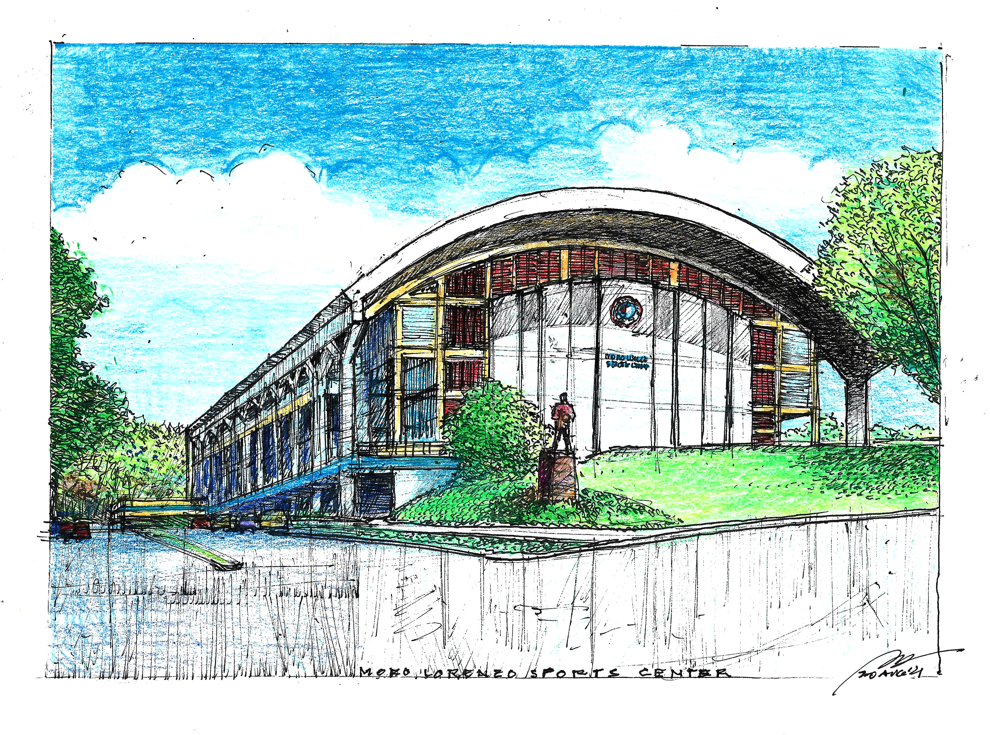 Moro Lorenzo Sports Complex (Illustration by Paulo Alcazaren)