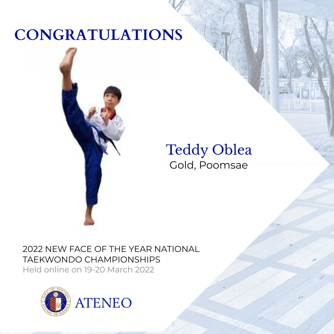 Gold medalist Teddy Oblea