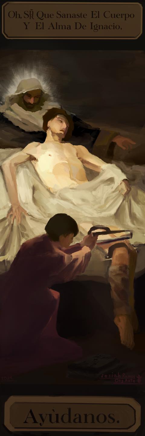 Ignatius banner by Josh Ong Ante commissioned in July 2024