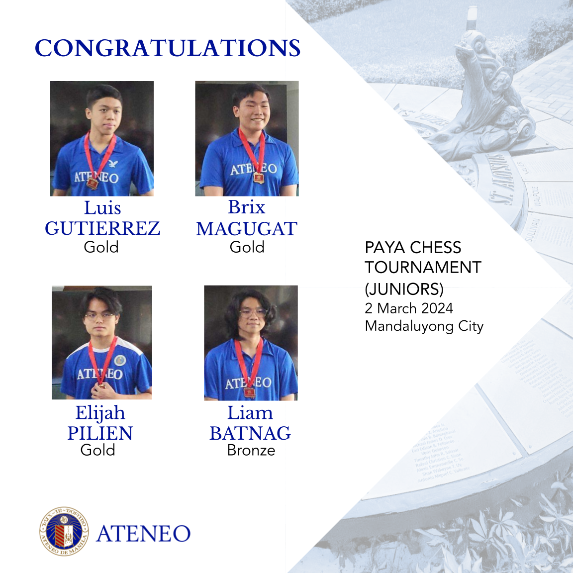 The ASHS chess champions