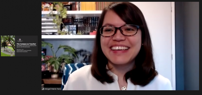 Ms. Abby Favis of AIS, presenting on the Campus as Teacher: The Hidden Curriculum of Campus Green Spaces and Infrastructure