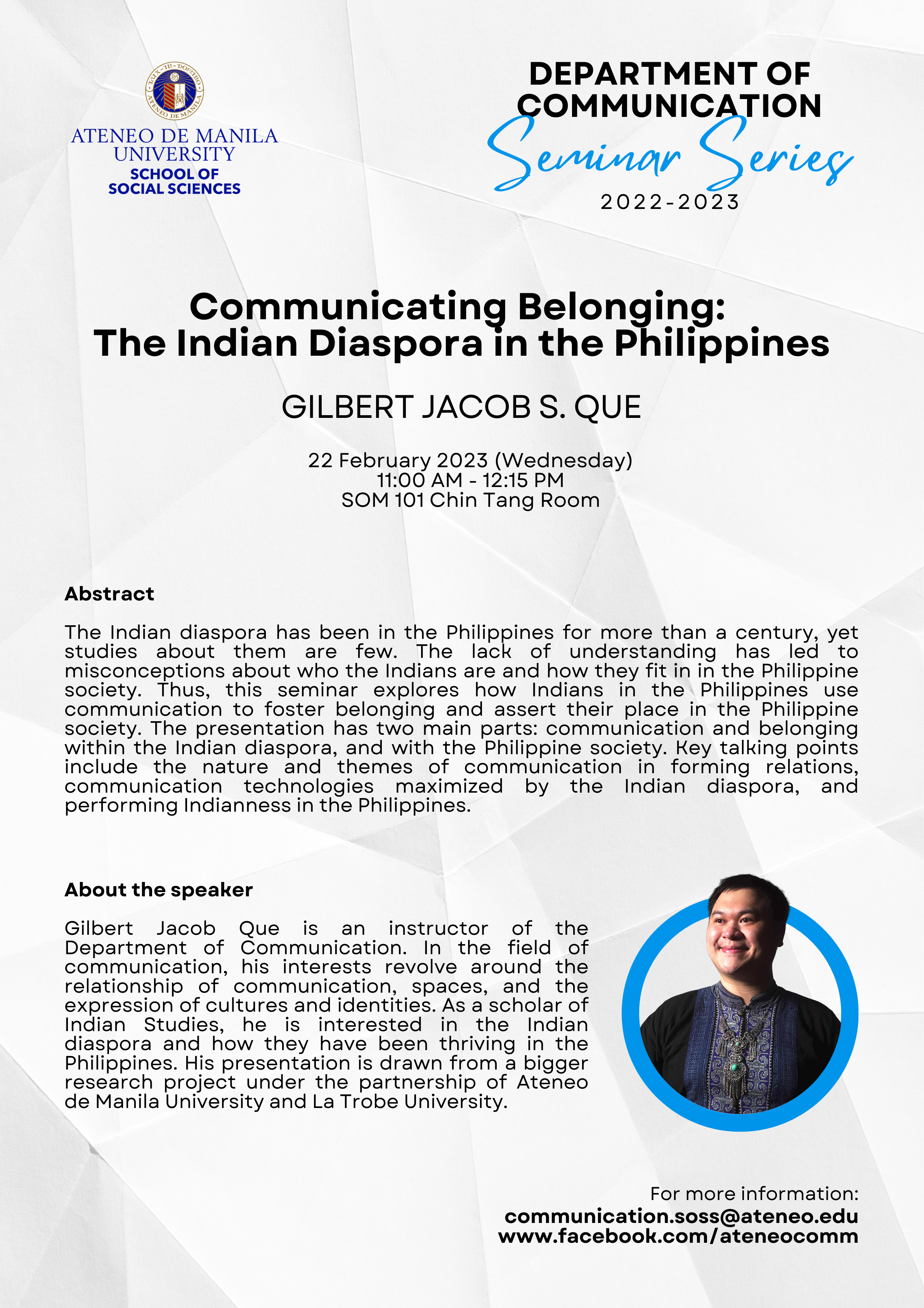 Speaker: Gilbert Que