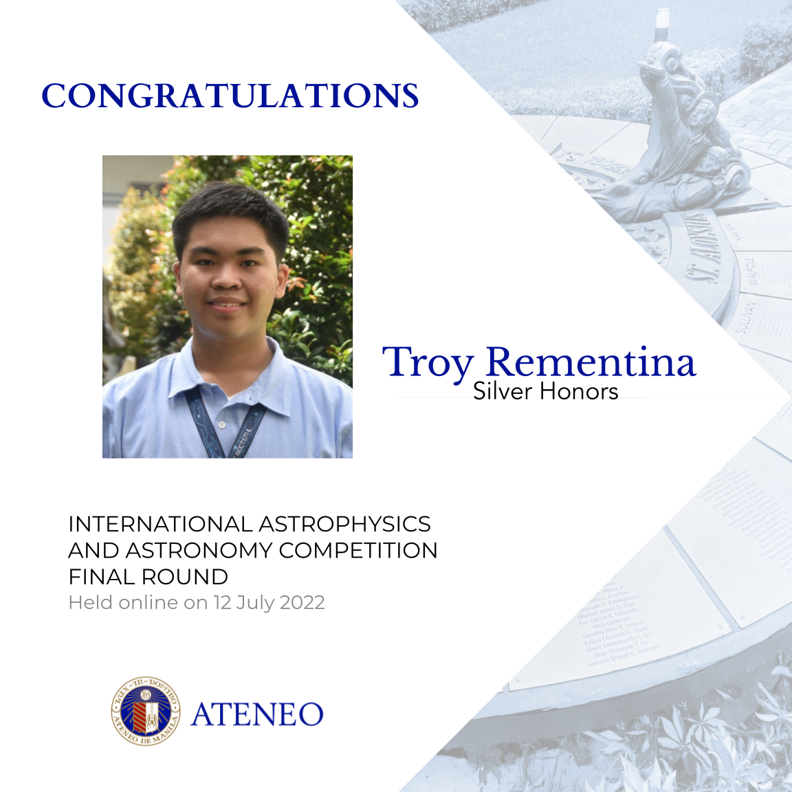 Silver honors awardee Troy Rementina