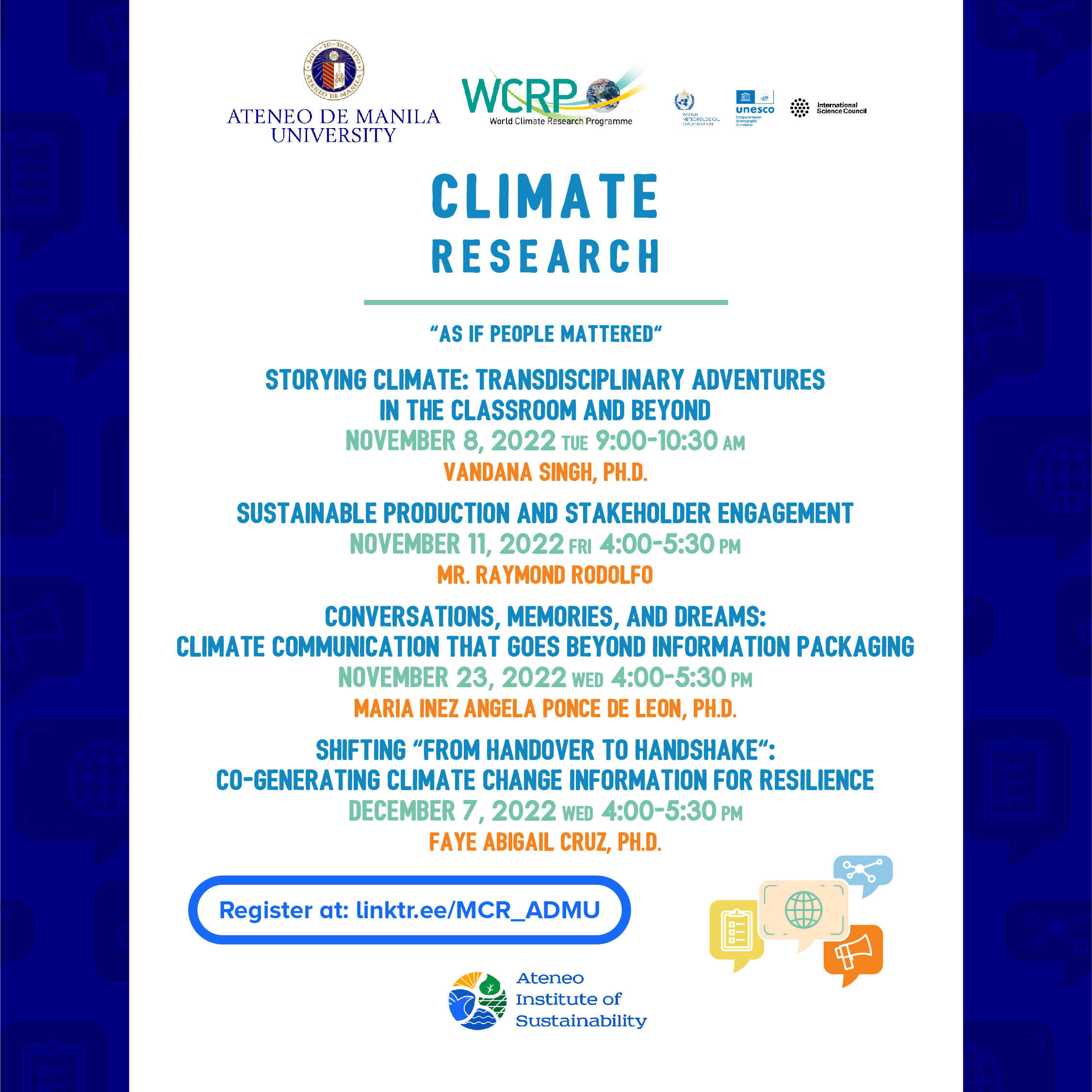 "Climate Research 'As If People Mattered'", a Webinar Series