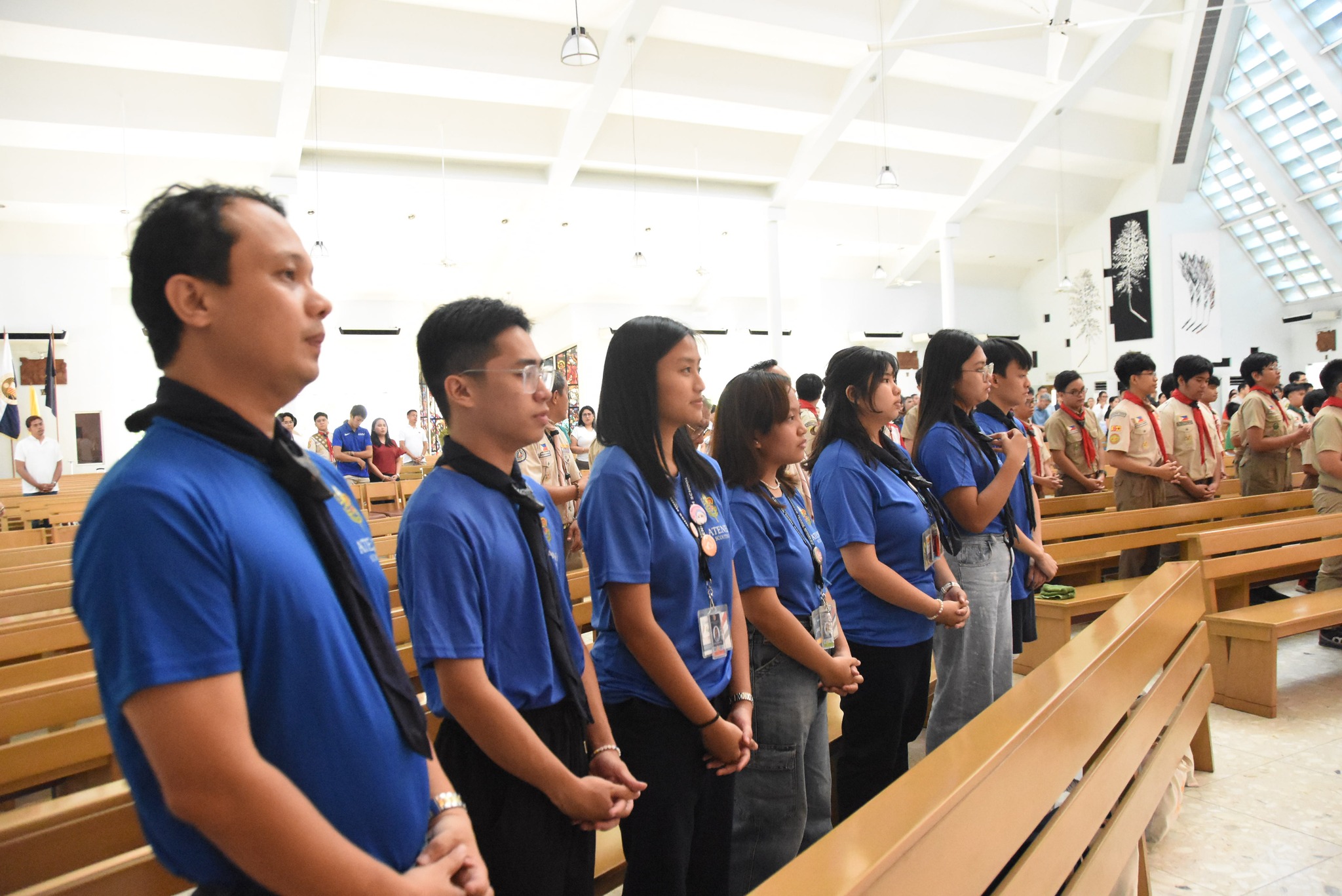 The eldest in the Scouting family are the Rover Scouts who proudly wear blue neckerchiefs which symbolize their journey and commitment