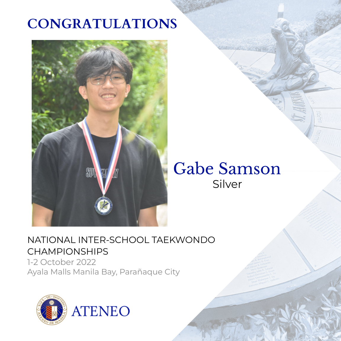 Silver medalist Gabe Samson 