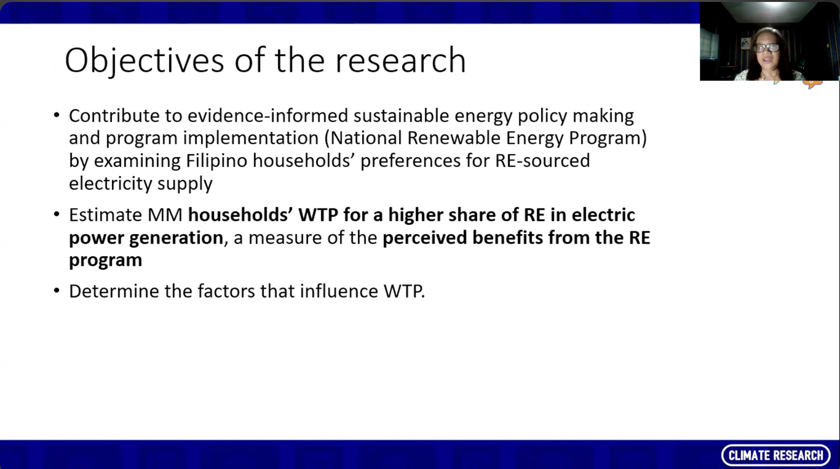 Dr Palanca-Tan discussing the motivations of her study.