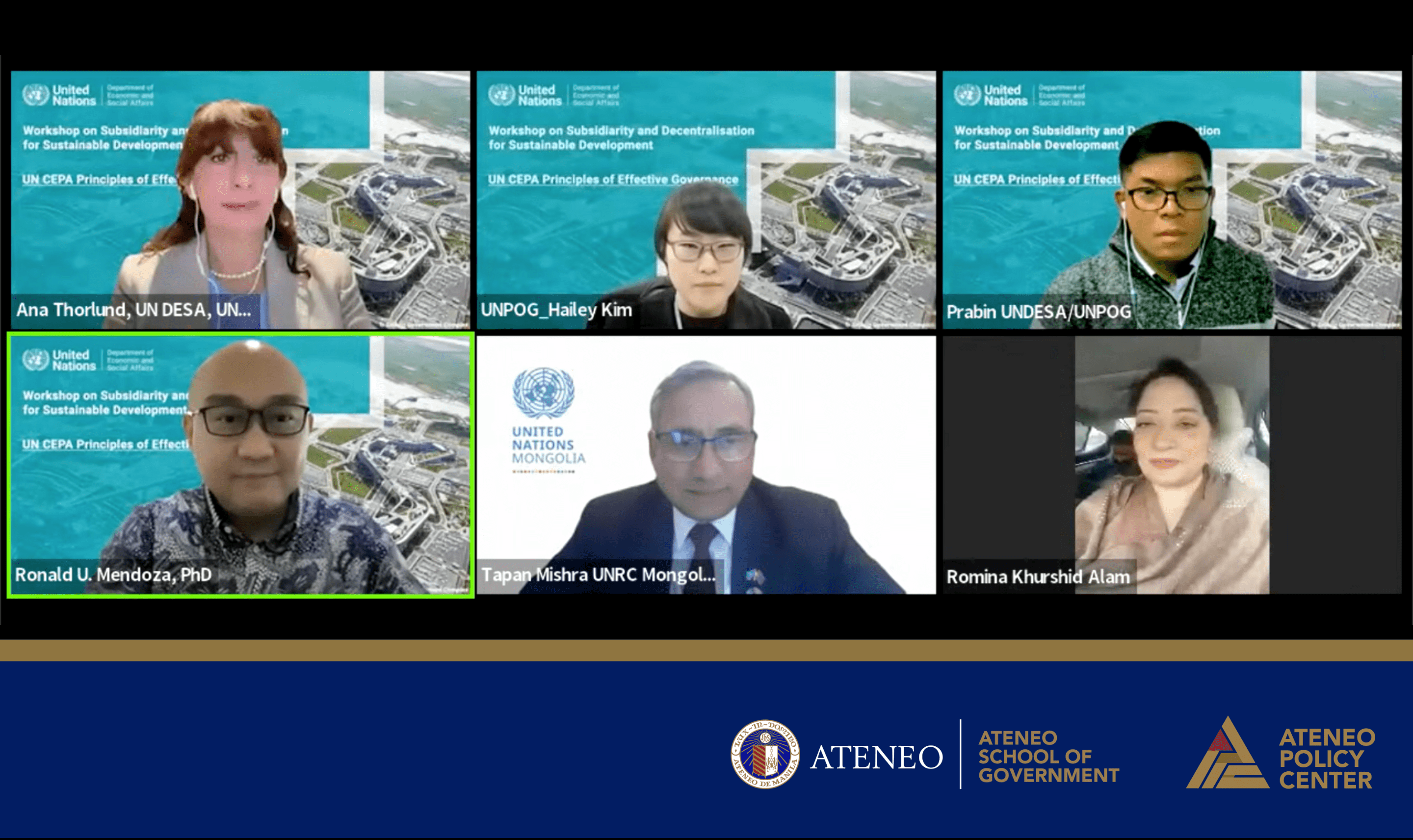 UN Workshop on Subsidiarity for Sustainable Development