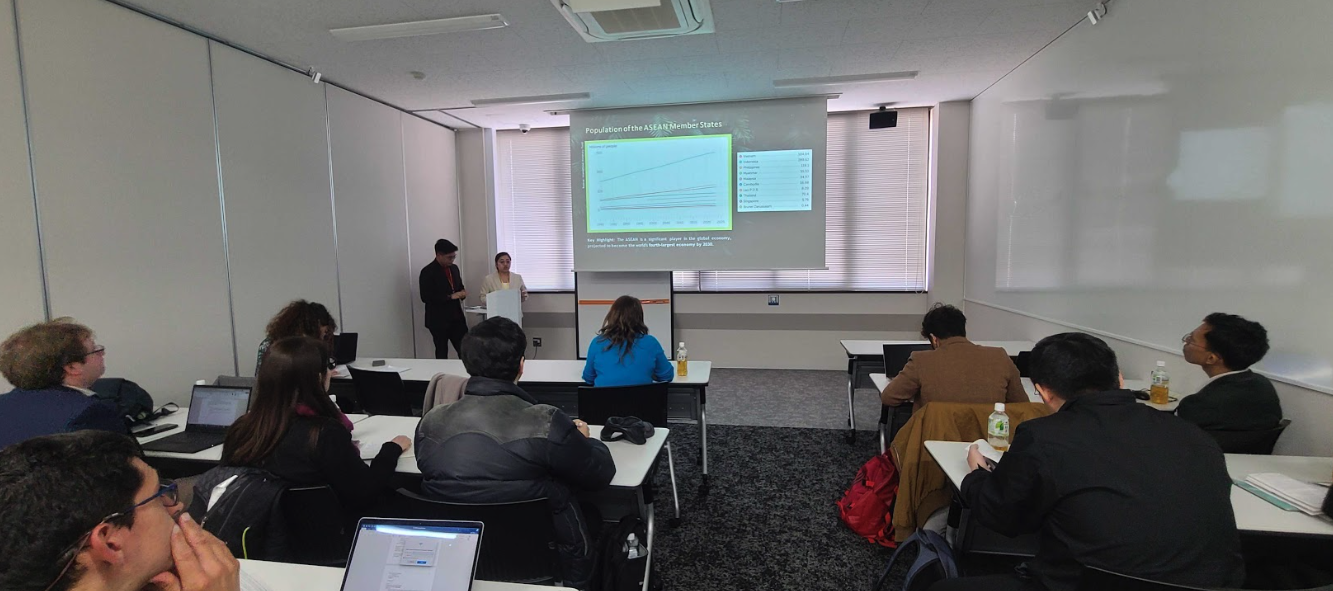 Micah Shane D. Calivo (2 AB EC) and Jaca Luis Astudillo presented their research paper, “Towards a Net-Zero ASEAN Economy: The Impact of Green Technology Adoption on the Gross Domestic Product (GDP) of Selected ASEAN Member States”