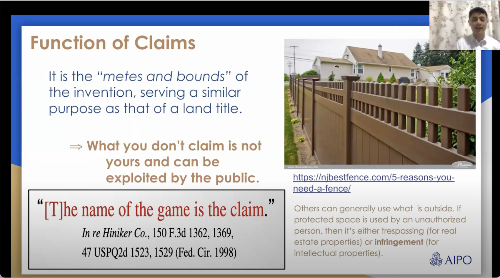 Image: Dr Fernandez discussing the function of patent claims