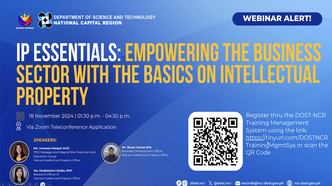 Image: Photo of the webinar details from DOST-NCR
