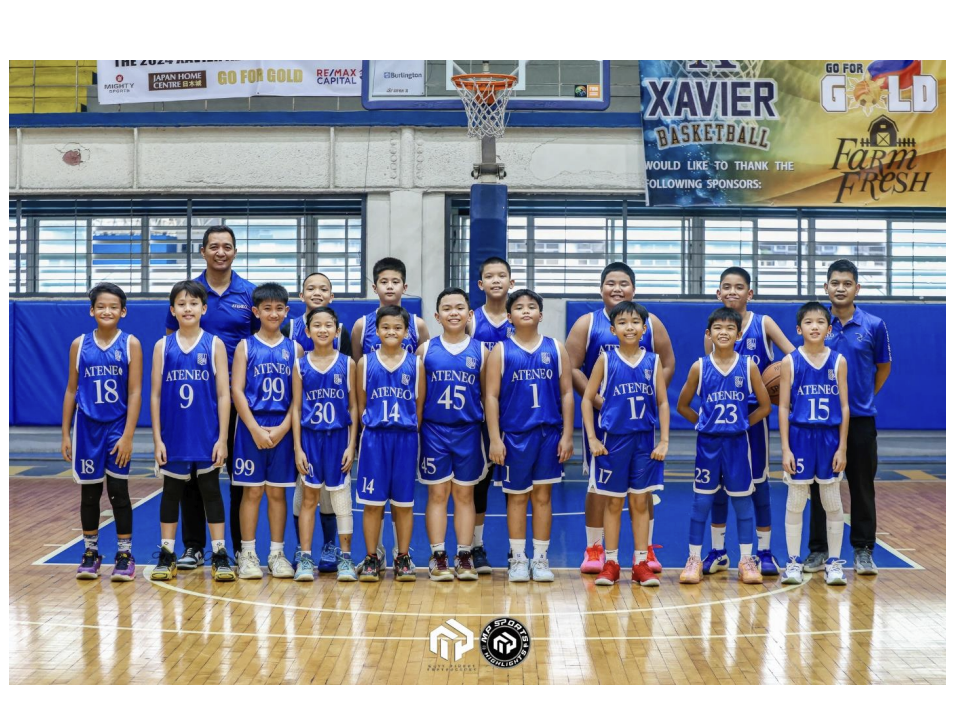 Front row from left: Hunter Tajon, Gavin Velasquez, Arri Sazon, Jorge Zaballa, Eli Martires, Jeric Espiritu, Theo Del Mundo, Julian German, Matteo Lanot, Joaquin Luz; back row from left:  Coach Monroe Cueson, Omar De Leon, Ryley Floirendo, Tayshaun Benito, Prince Torio, RyRy De Guzman, Coach Eric Guray