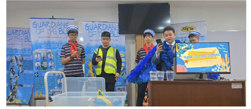 The Ateneans present their Innovation Project presentation. From left: Matty Trinidad, Gavin Mallari, Ethan Hizon, Daylight Ibay, Sannie Pascua