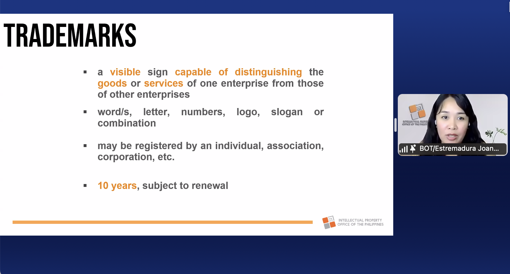 Image: Atty Estremadura delivering an insightful discussion on Trademarks