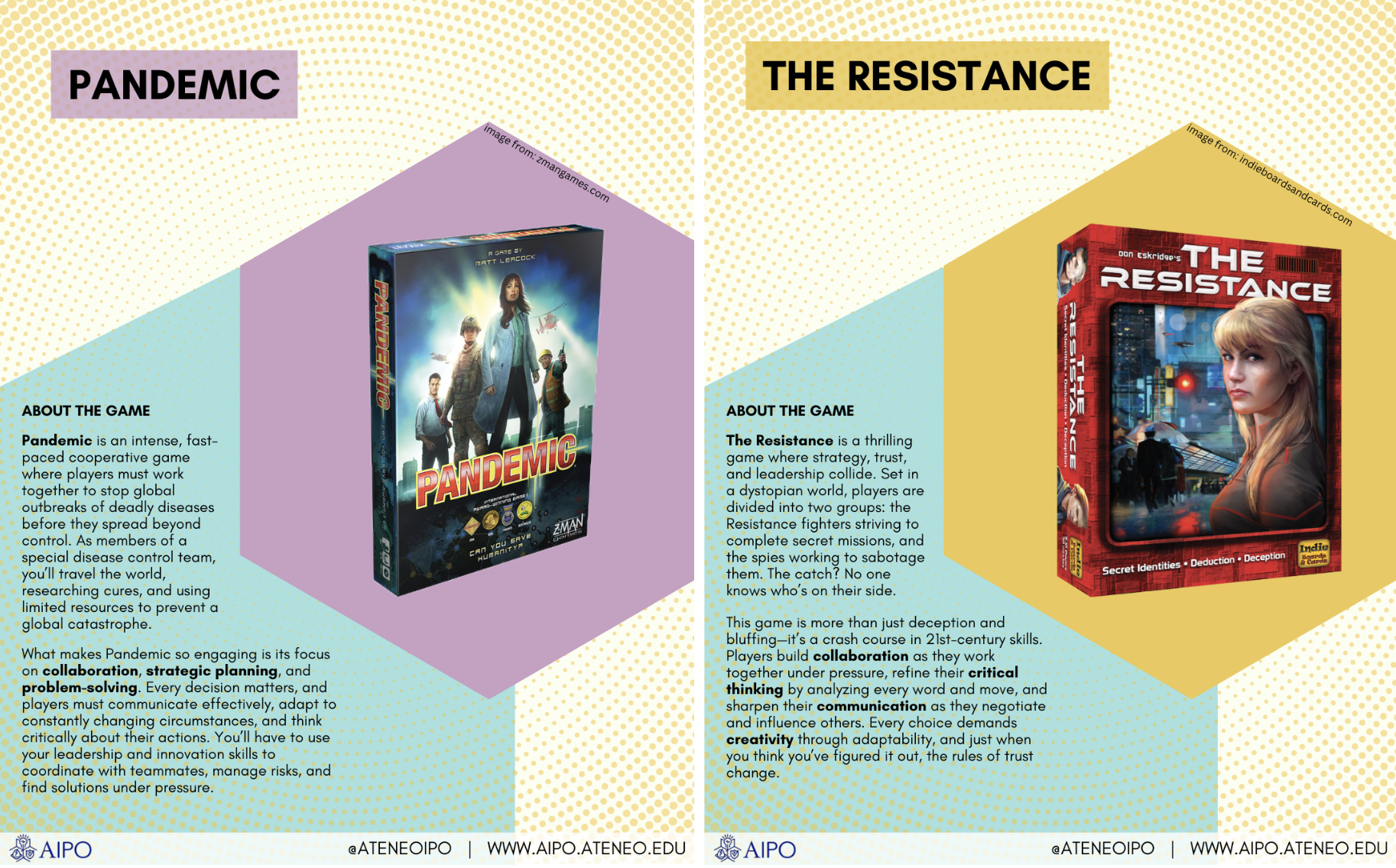 Pandemic and Resistance Board Games