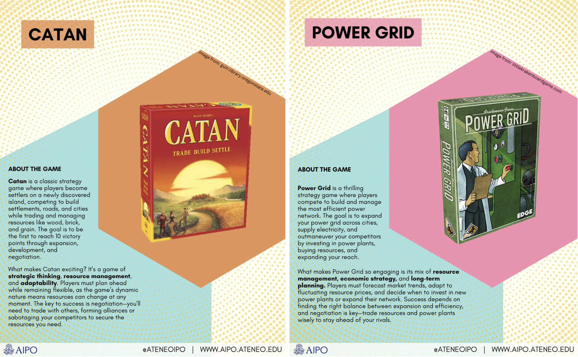 Catan and Power Grid Games