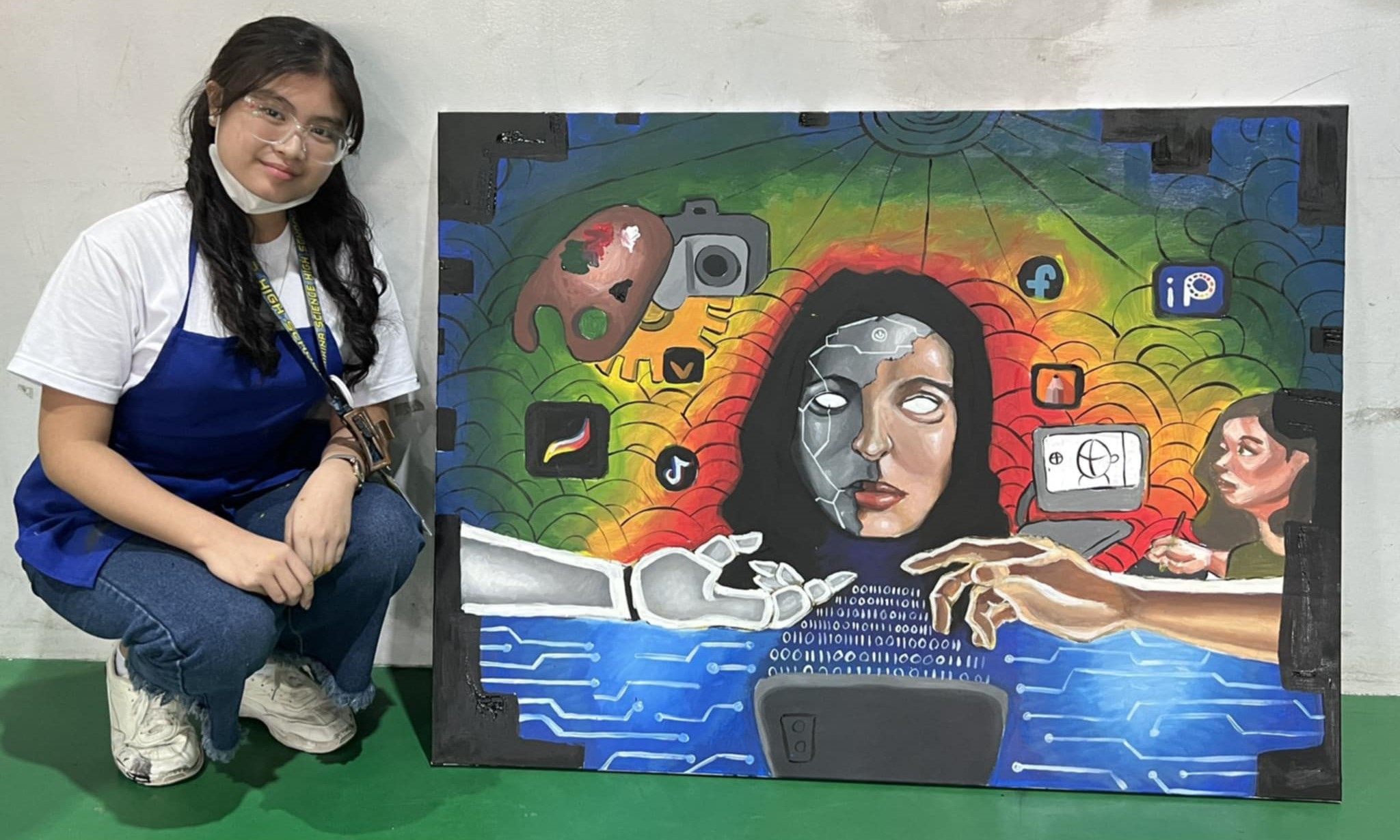 Thea with her champion Pintahusay artwork from July 2023