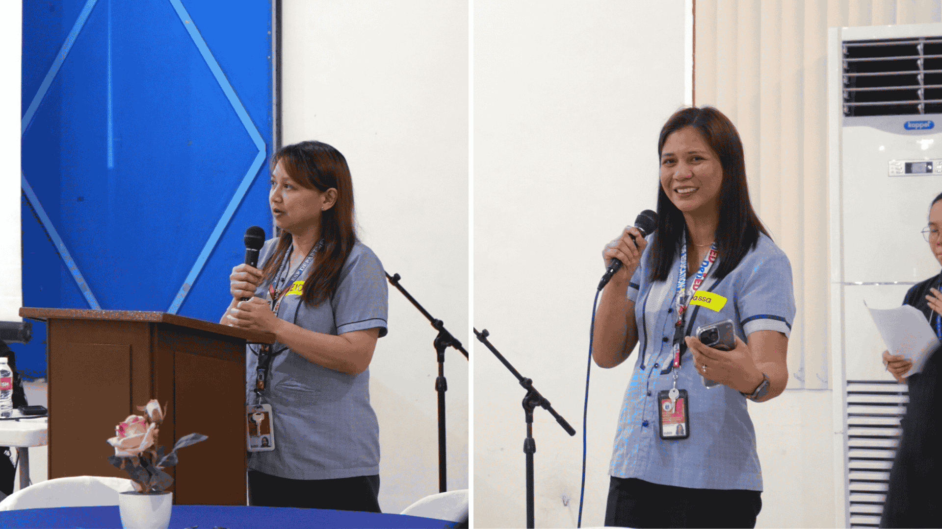 Teachers coordinators share their experiences in recruiting Batch 20. Left: Ms. Heidi Acapulco from SEHS, Right: Ms. Sassa Evangelista from RMCHS.