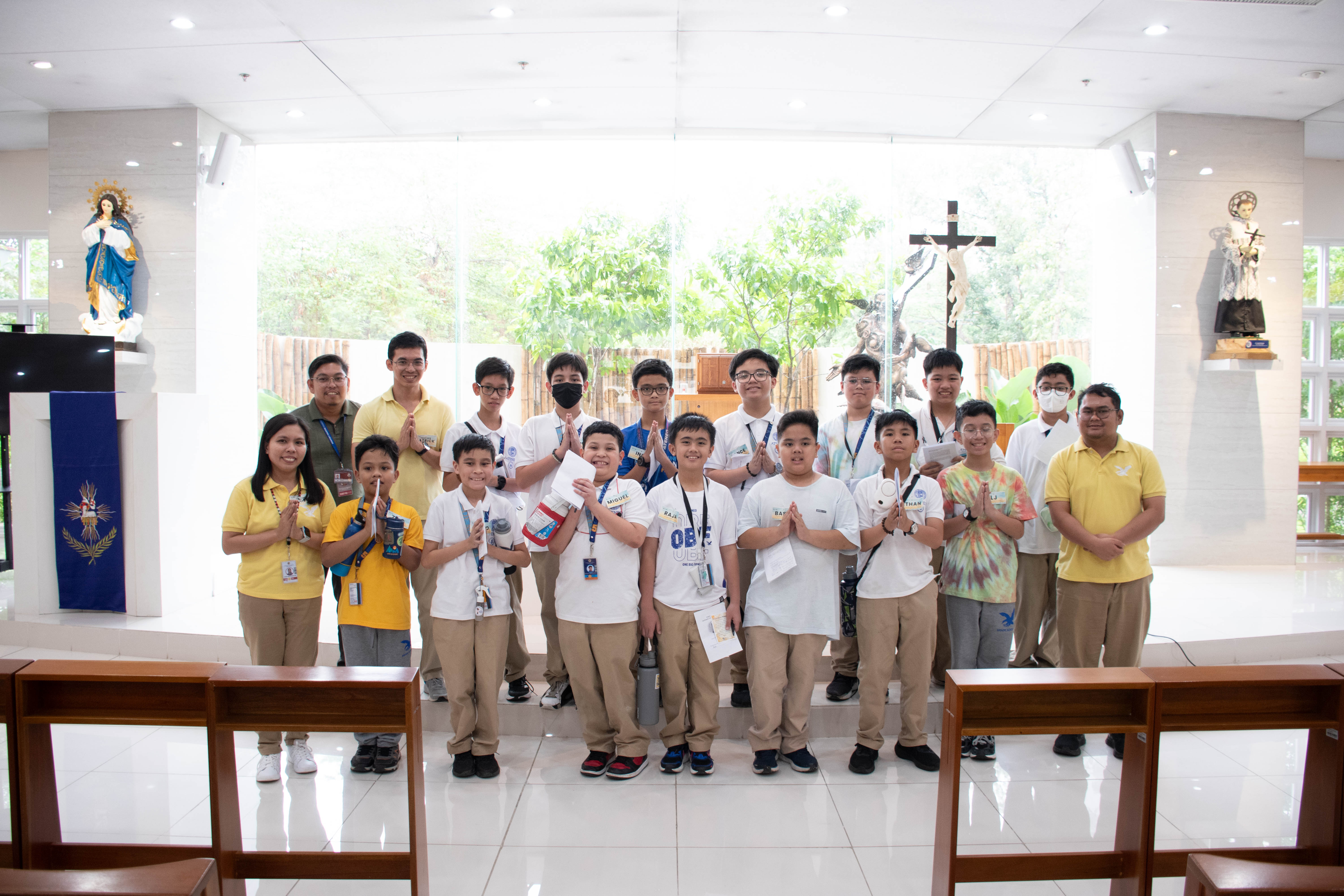 Posing for posterity in the St Aloysius Gonzaga Chapel