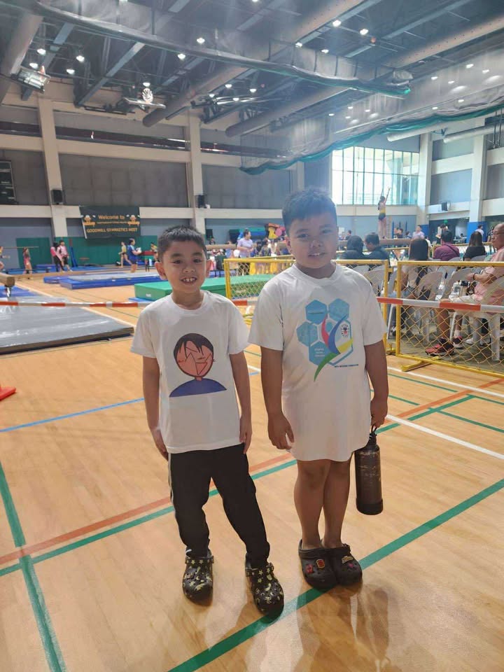 Joe Mendoza and Bryan Mojica at the ISM Goodwill Gymnastics Meet 2025