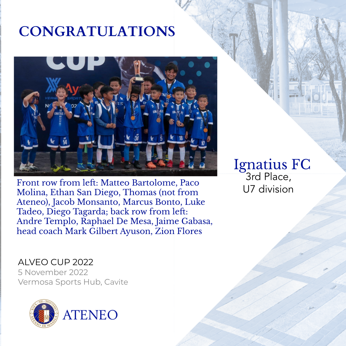 Ignatius FC is U7 2nd runner-up of the Alveo Cup
