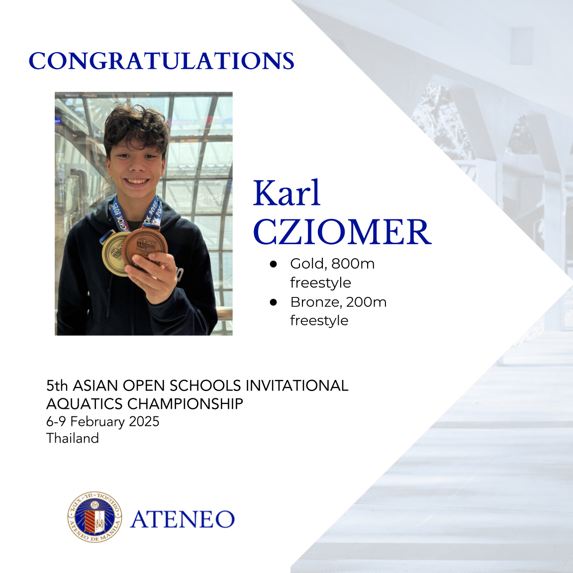 Gold medalist Karl Cziomer