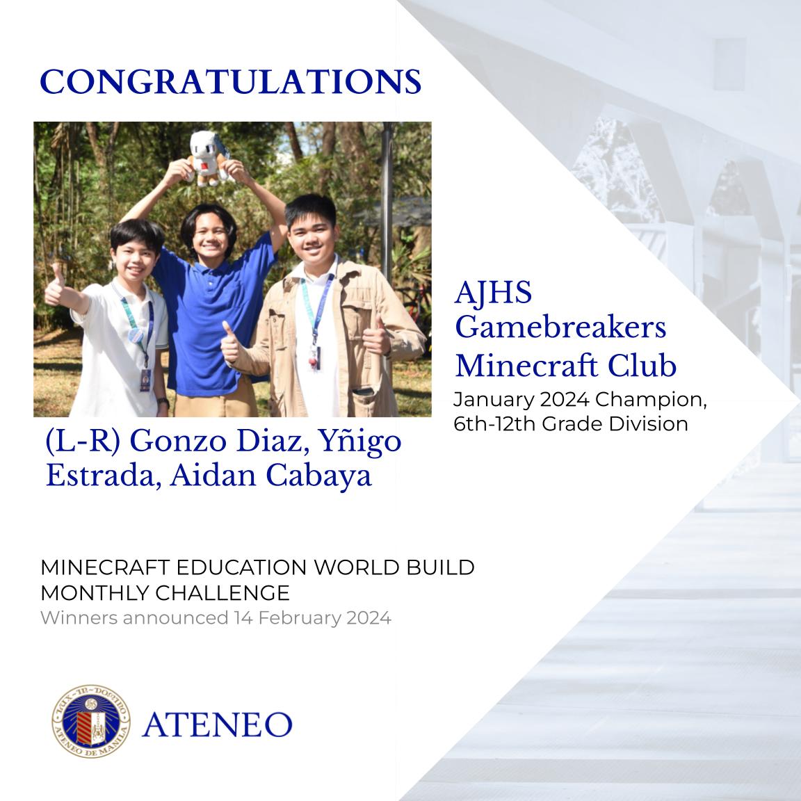 The January 2024 Minecraft World Build Monthly Champs