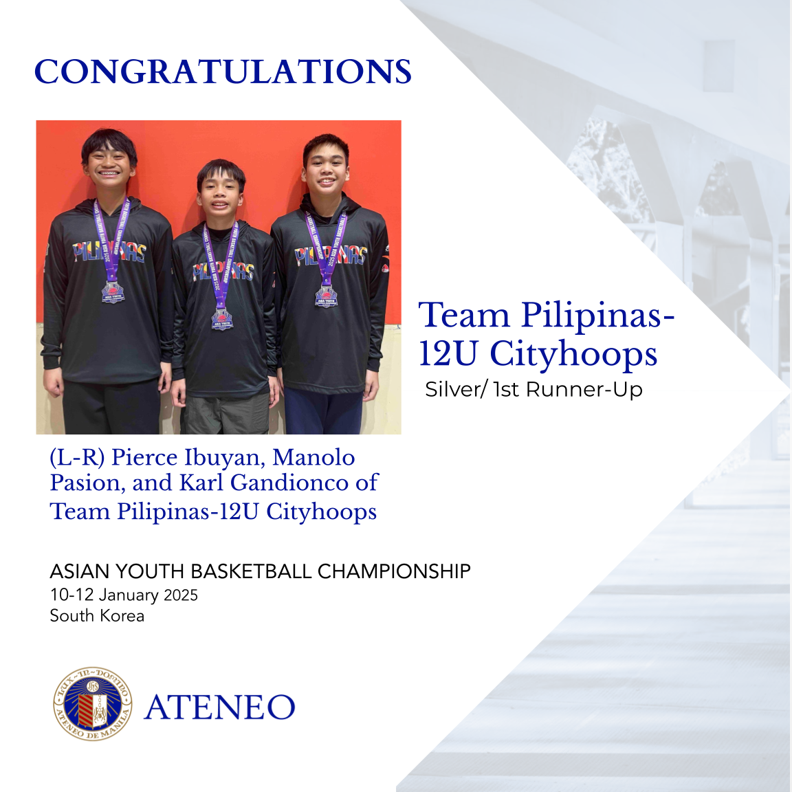 AJHS students Karl Gandionco, Pierce Ibuyan, and Manolo Pasion