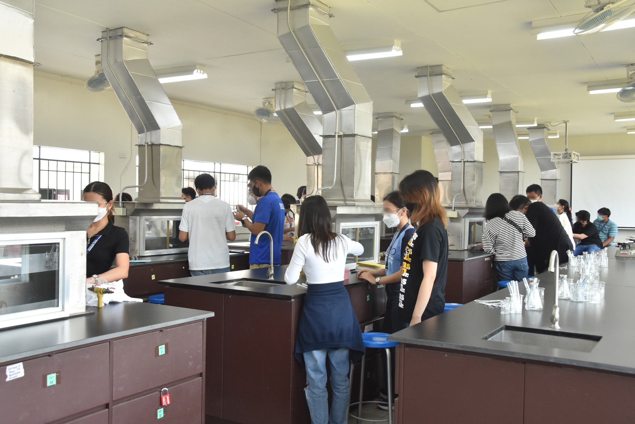 Grade 12 students in the Science laboratory