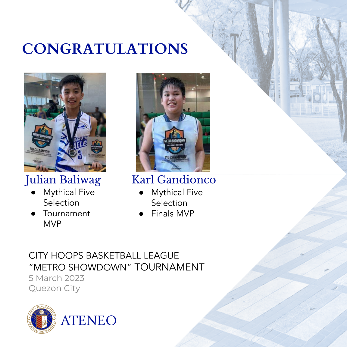 Julian Baliwag and Karl Gandionco are MVPs and Mythical Five selections.