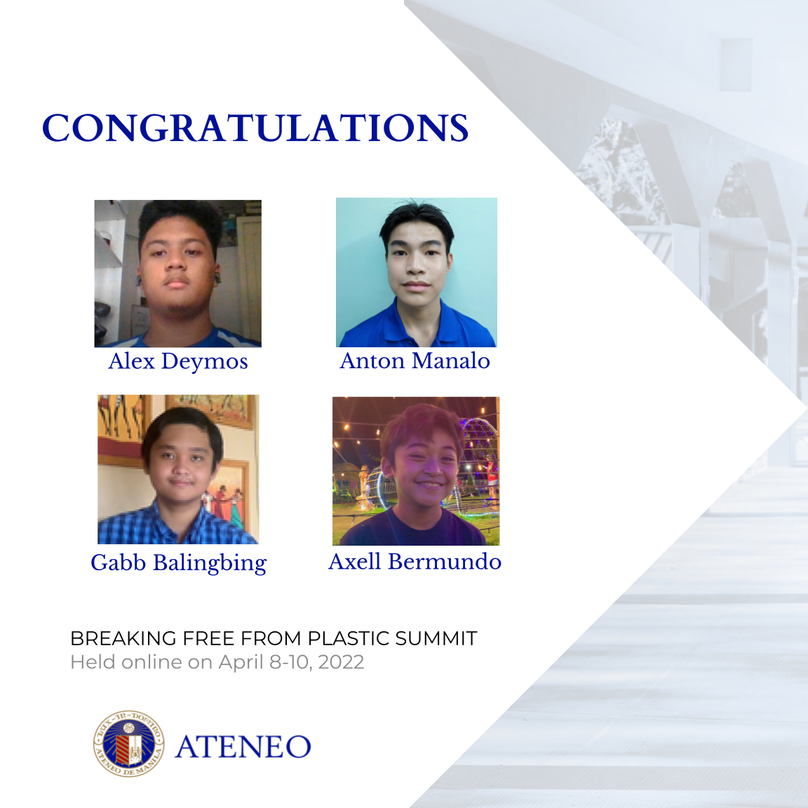 Alex Deymos, Anton Manalo, Gabb Balingbing, Axell Bermundo