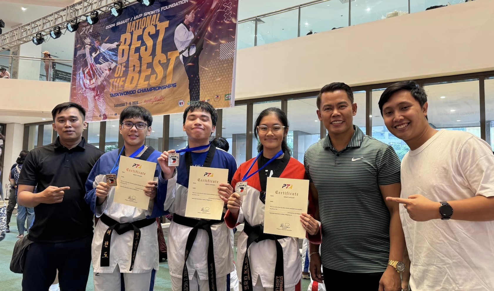 (L-R) Joey Paja, Max Favila, Alonzo Pasion, Stefanie Leones, Elmer Rafael, Jason Locsin