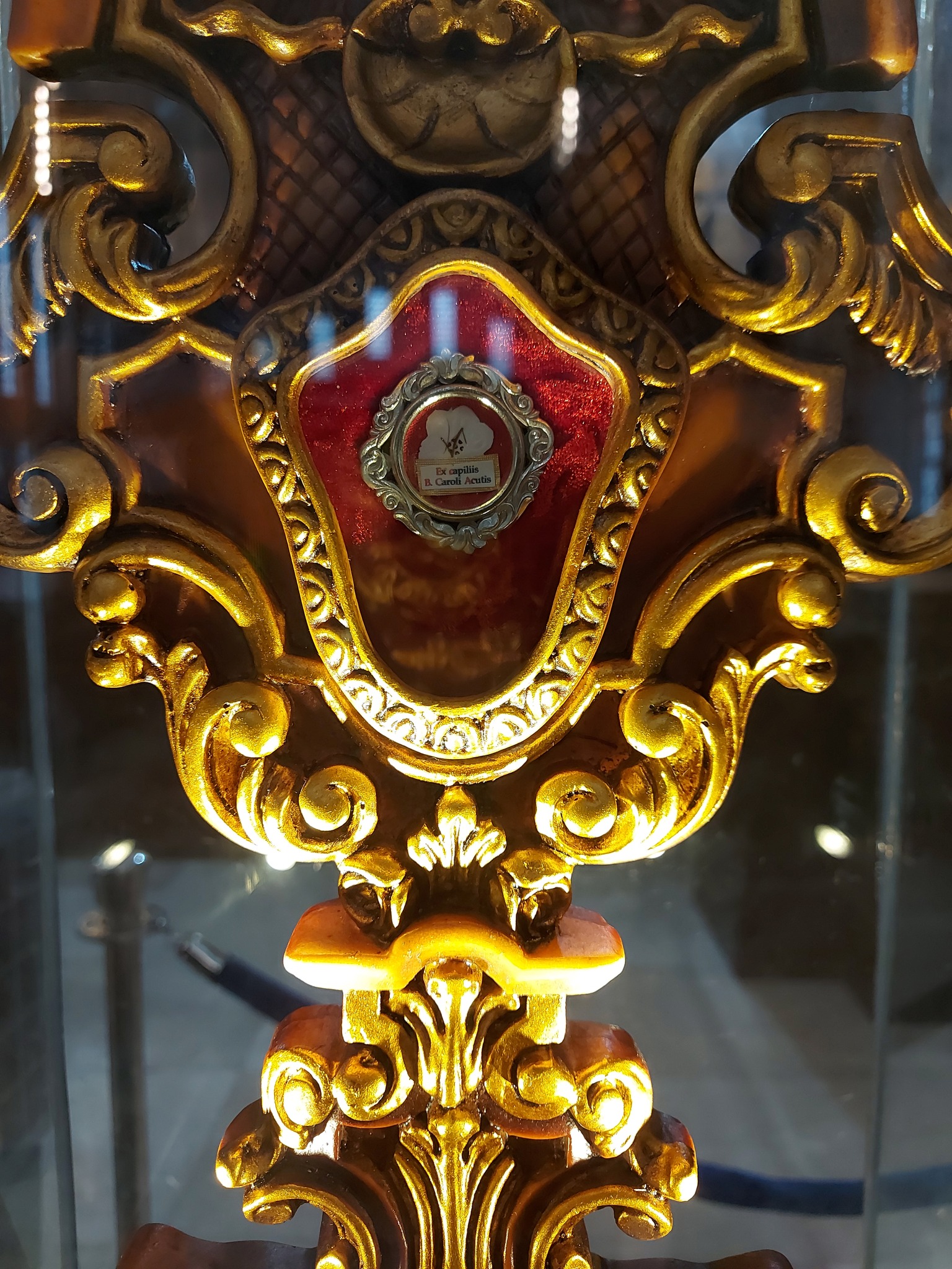 Reliquary containing the first class relic of Blessed Carlo Acutis