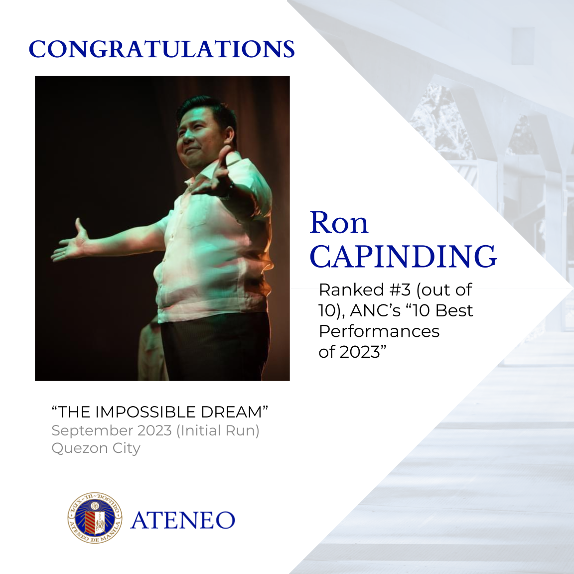 Ron Capinding in The Impossible Dream