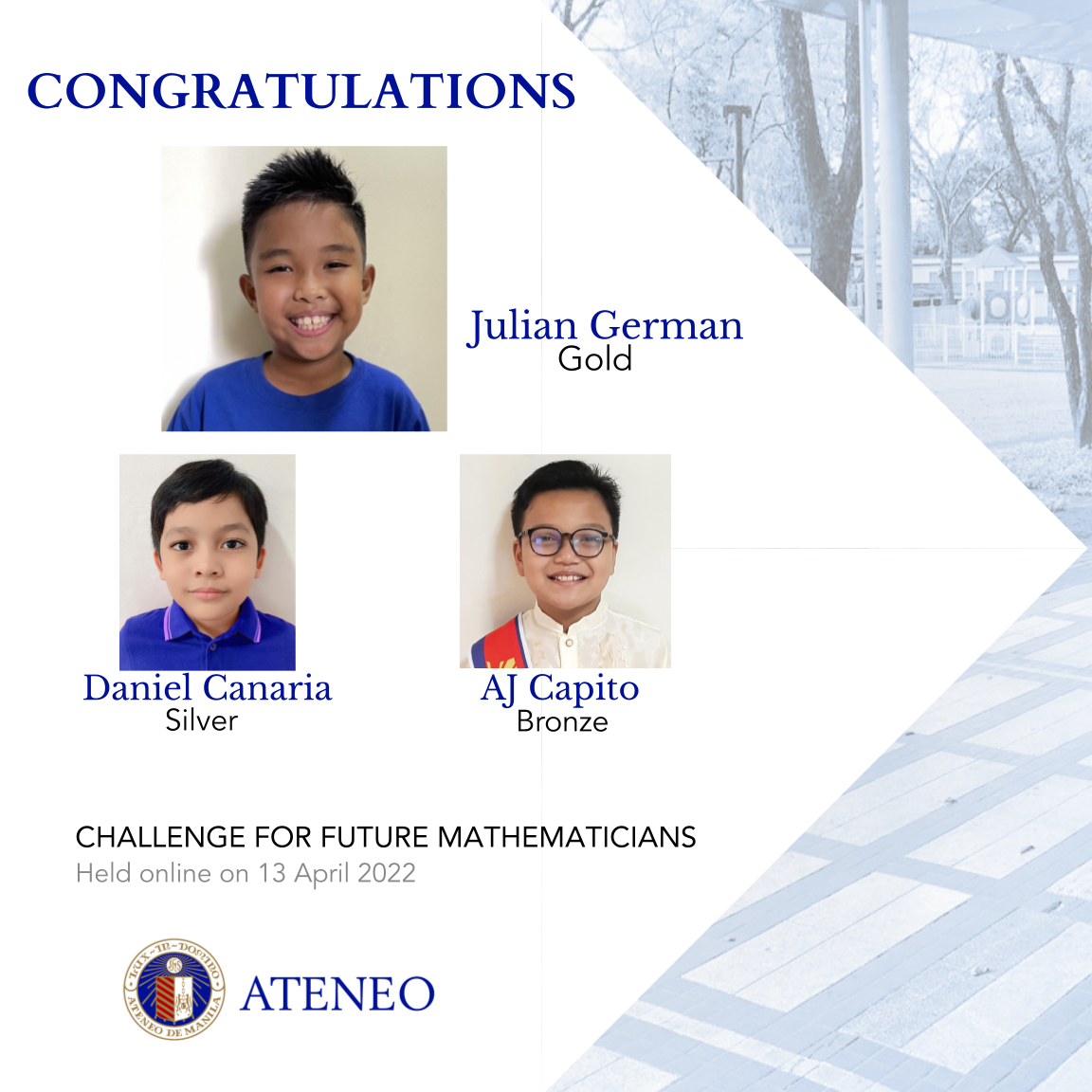 CFM awardees Julian German, Daniel Canaria, AJ Capito