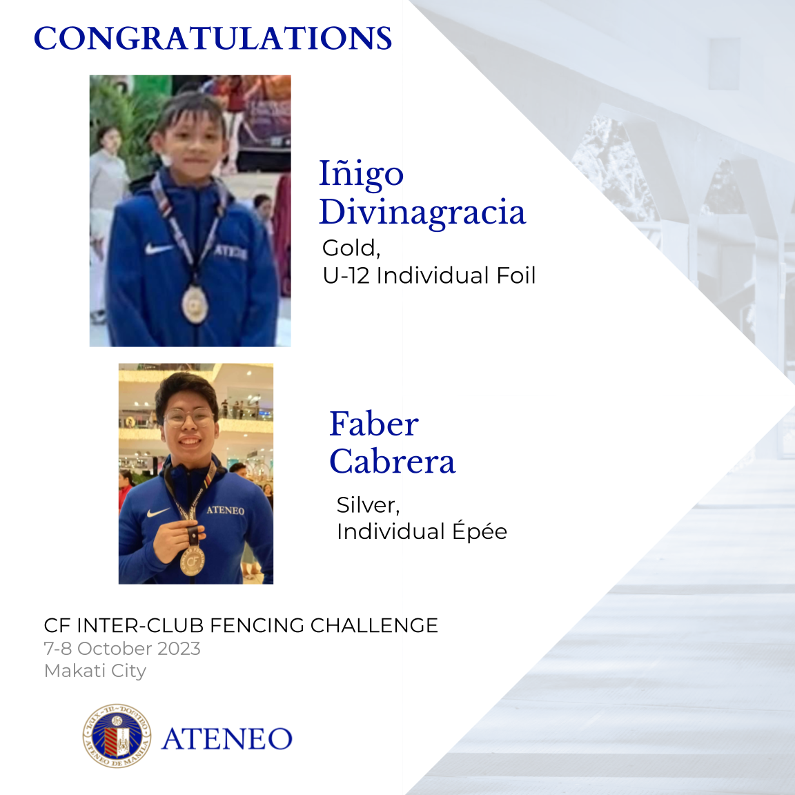 Iñigo Divinagracia (AJHS) and Faber Cabrera (ASHS)