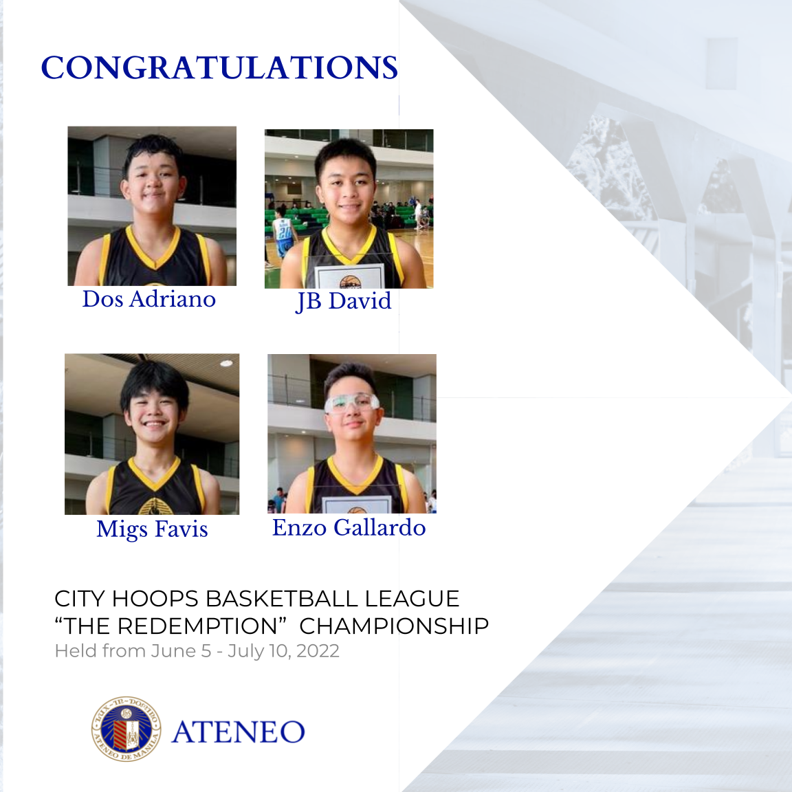 Adriano, David, Favis, Gallardo