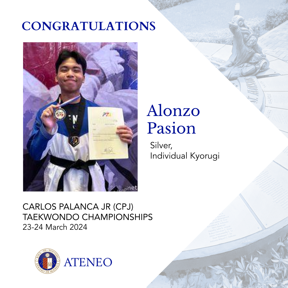 Alonzo Pasion, silver medalist 