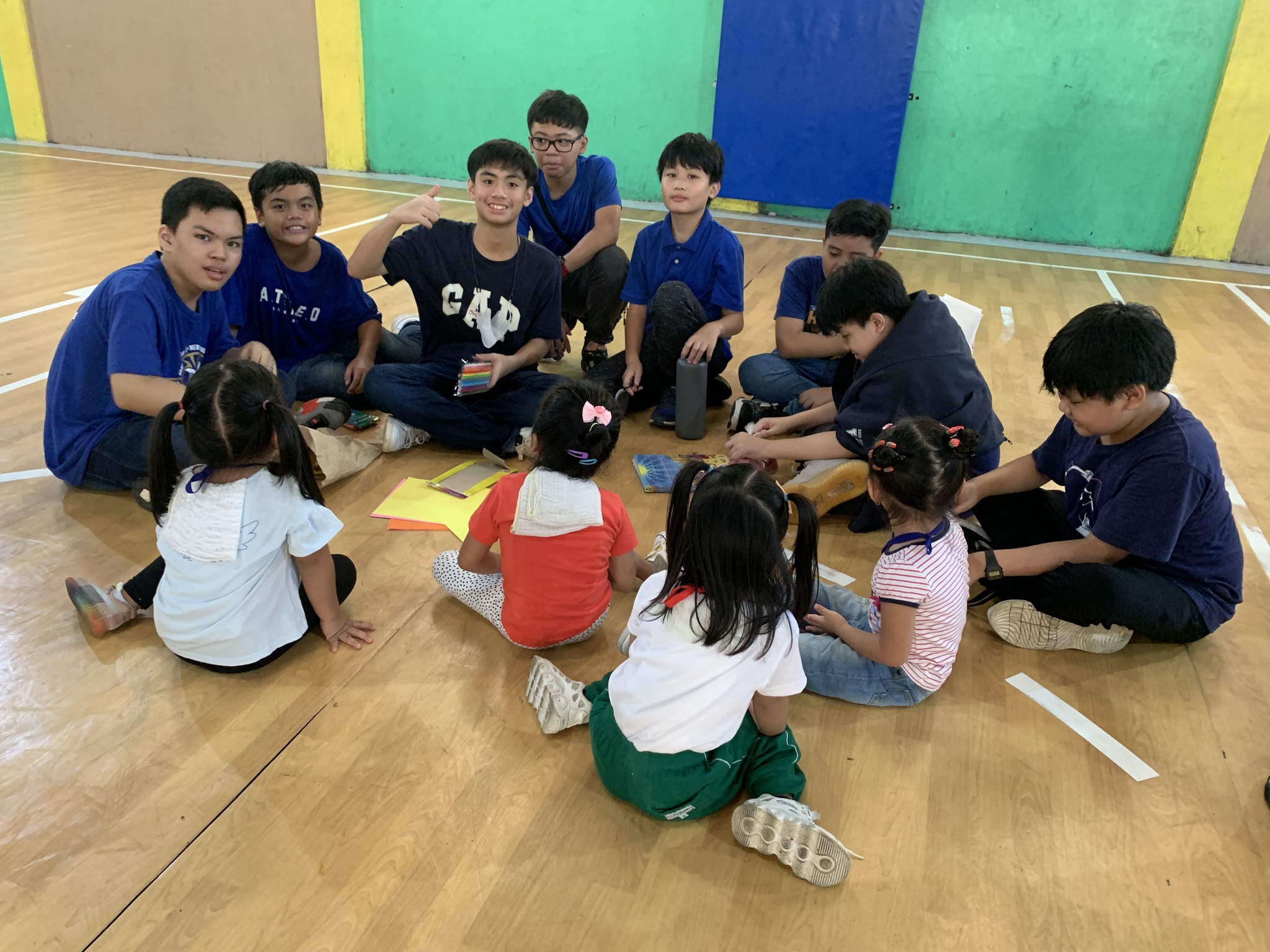 AJHS students with kids from the Barangay Milagrosa Day Care Center